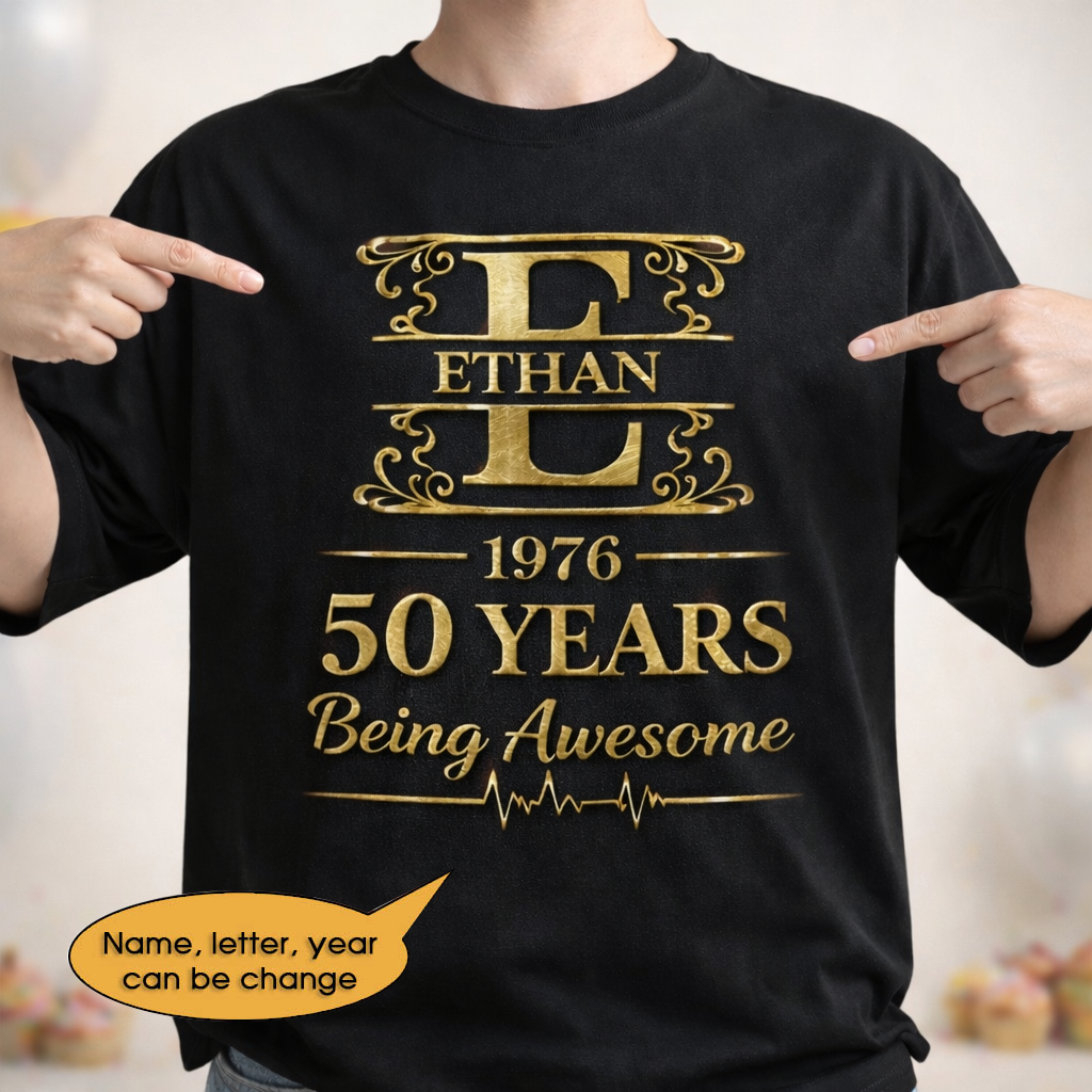 T-Shirt Age personalized name, year, letter for birthday