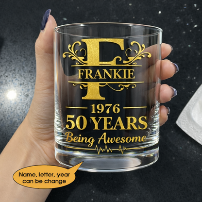 Glass Whiskey Age personalized name, year, letter for birthday Hot Sale