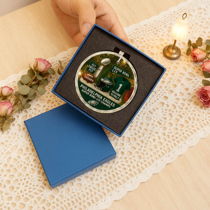 Glass Ornament Hot trending P. Eagles Football Champion 2025 Glass Ornament With Packaging Gift Box