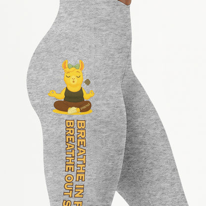 Breathe In Peace, Breathe Out Sht Chill Llama Yoga Pants All-Over Print Women's High Waist Leggings | 5To9Style