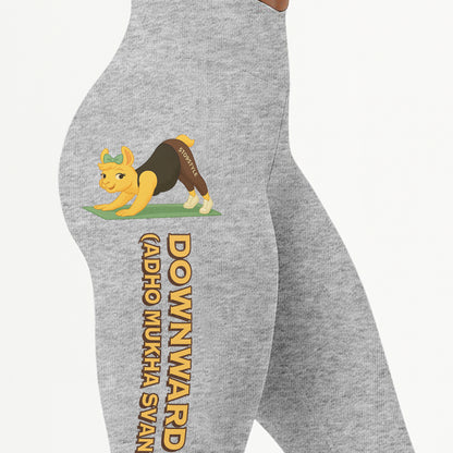 Downward Dog (Adho Mukha Svanasana) Chill Llama Yoga Pants All-Over Print Women's High Waist Leggings | 5To9Style