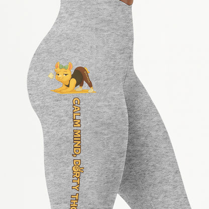 Calm Mind, Dirty Thoughts Chill Llama Yoga Pants All-Over Print Women's High Waist Leggings | 5To9Style