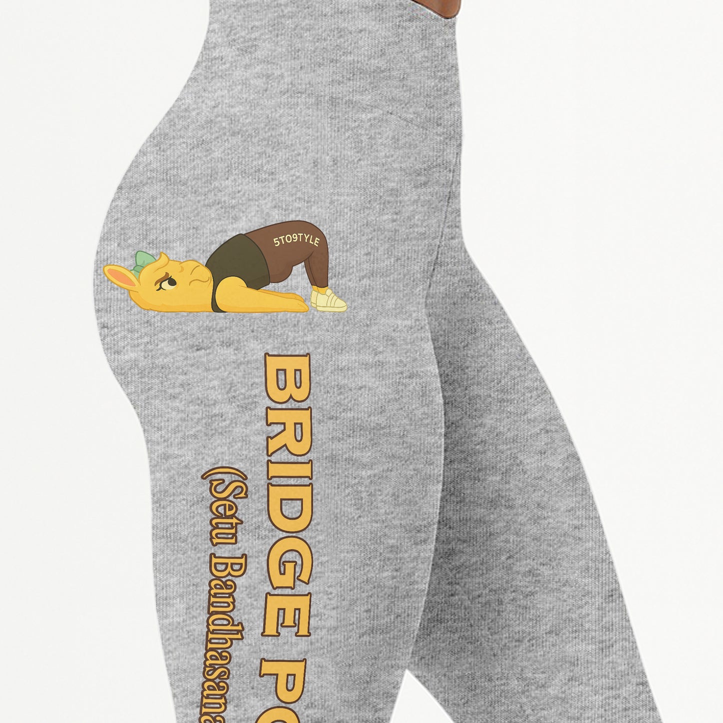 Bridge Pose (Setu Bandhasana) Chill Llama Yoga Pants All-Over Print Women's High Waist Leggings | 5To9Style