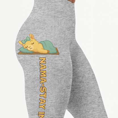 Nama-stay In Bed Cool Chill Llama Yoga Pants All-Over Print Women's High Waist Leggings | 5To9Style