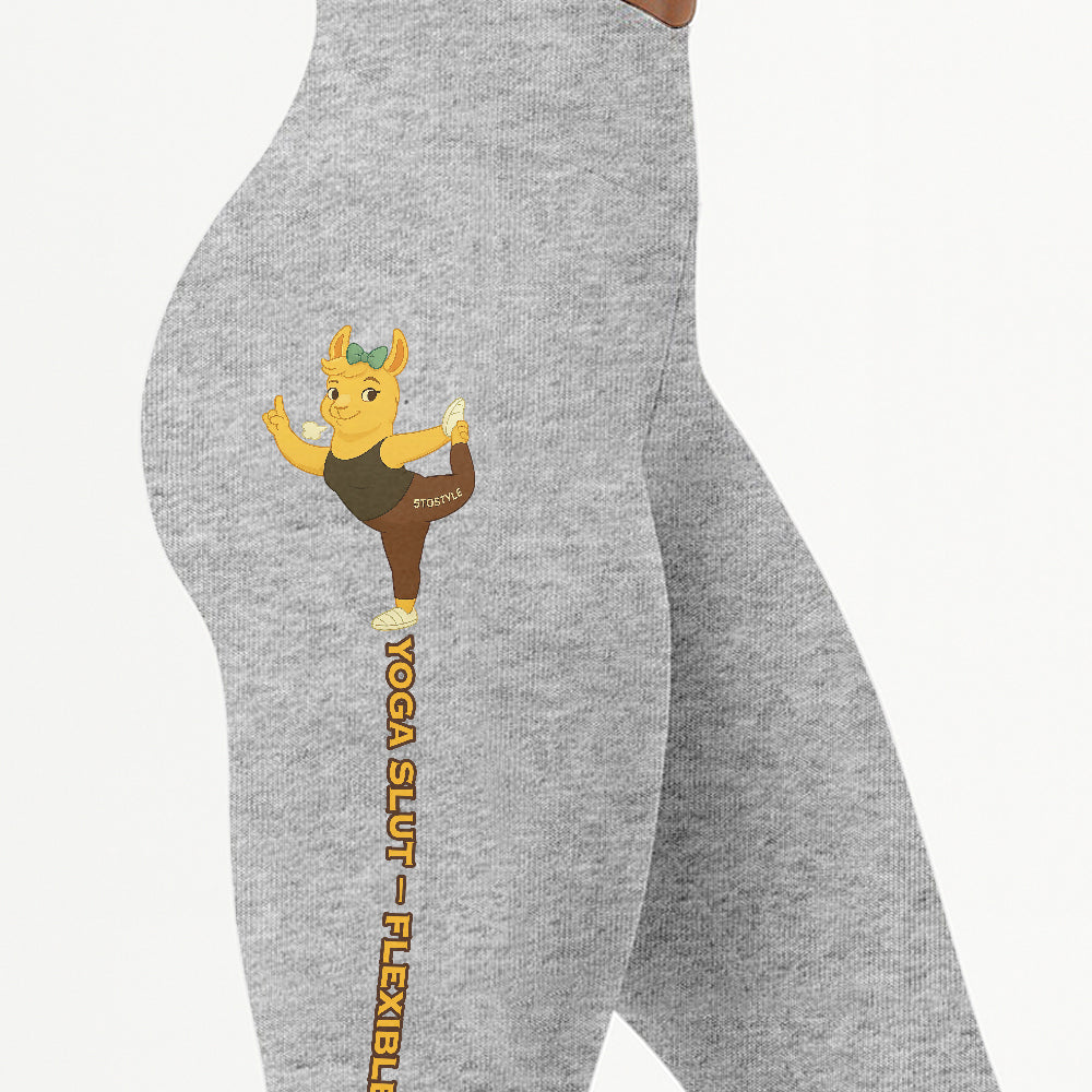 Yoga Slut â€“ Flexible & Proud Chill Llama Yoga Pants All-Over Print Women's High Waist Leggings | 5To9Style