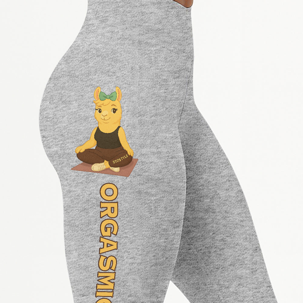 Orgasmic Om Chill Llama Yoga Pants All-Over Print Women's High Waist Leggings | 5To9Style