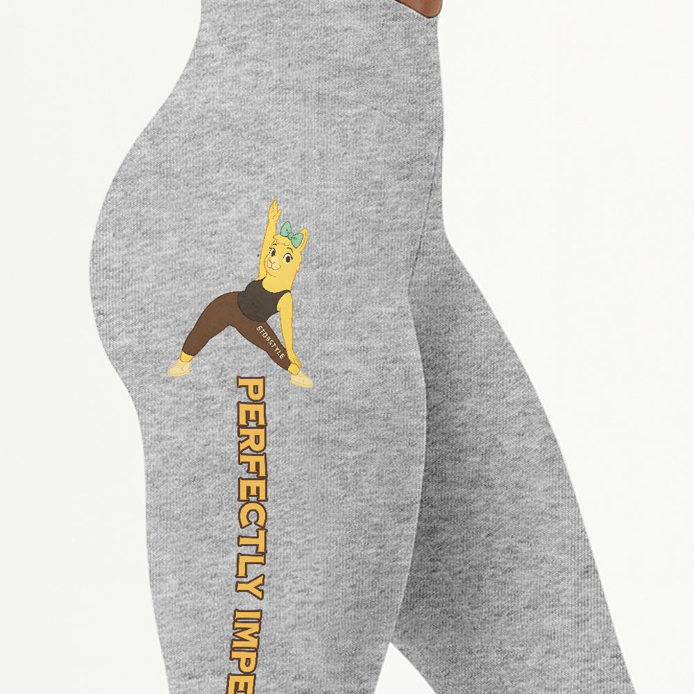 Perfectly Imperfect Chill Llama Yoga Pants All-Over Print Women's High Waist Leggings | 5To9Style