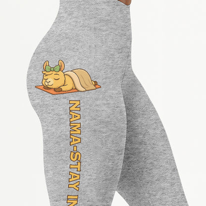 Nama-stay In Bed Chill Llama Yoga Pants All-Over Print Women's High Waist Leggings | 5To9Style