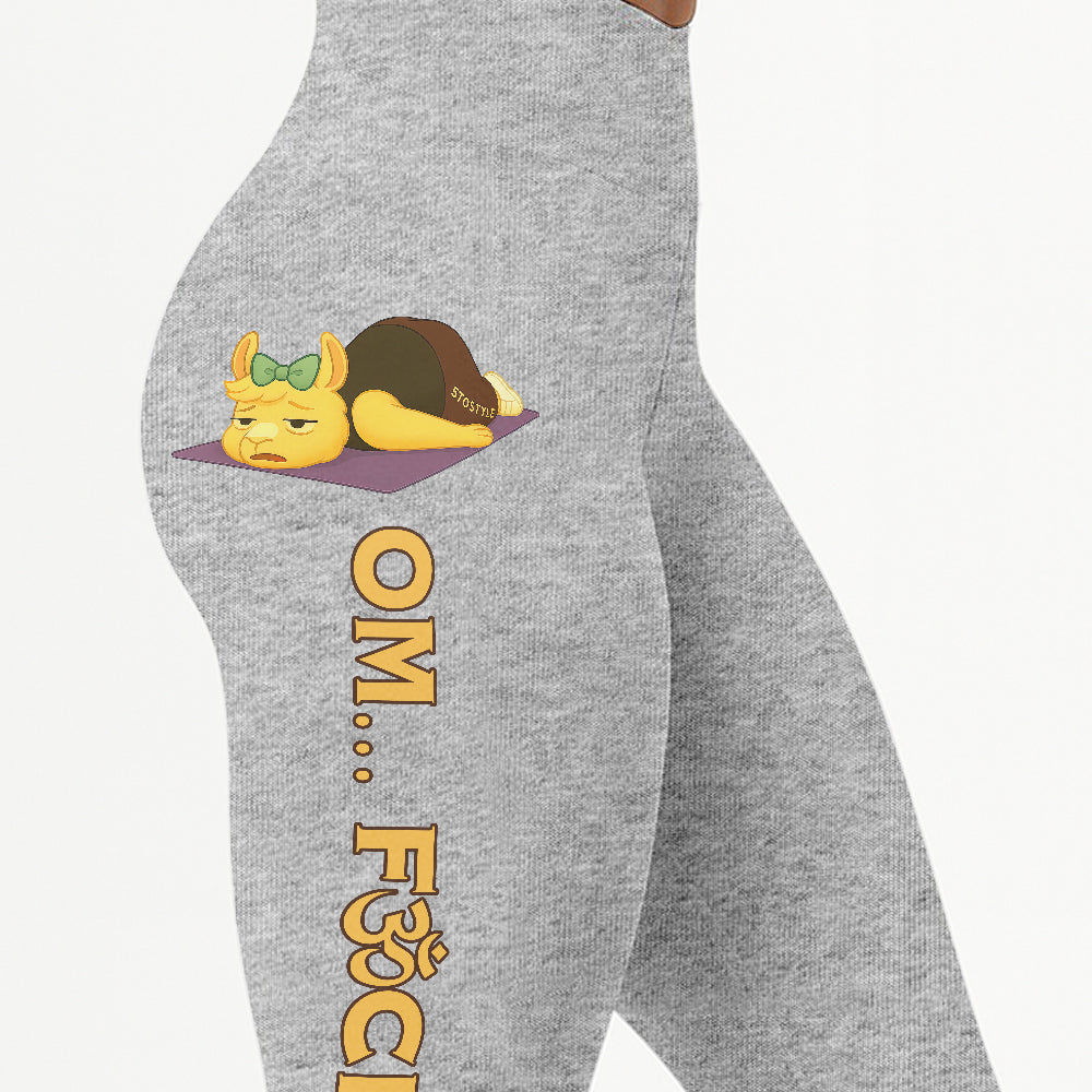 Omâ€¦ Fck It Chill Llama Yoga Pants All-Over Print Women's High Waist Leggings | 5To9Style