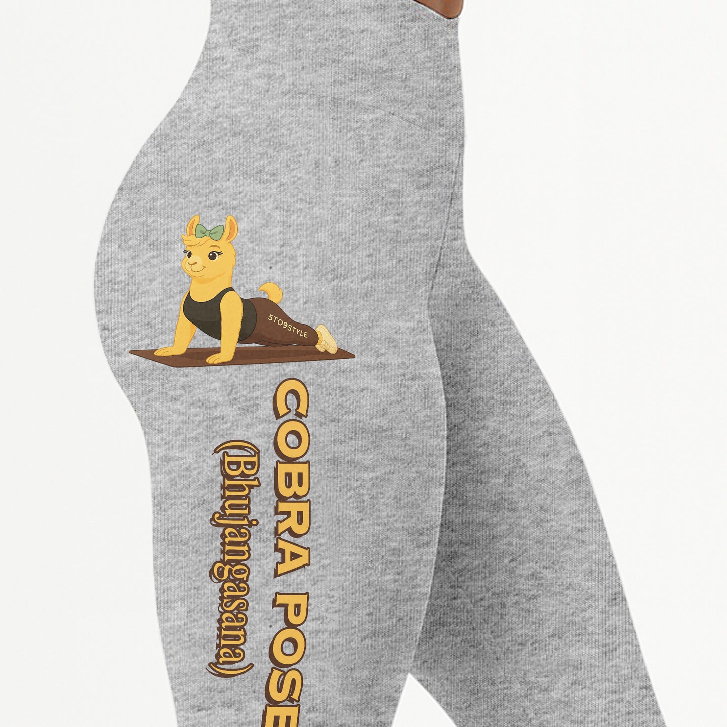Cobra Pose (Bhujangasana) Chill Llama Yoga Pants All-Over Print Women's High Waist Leggings | 5To9Style