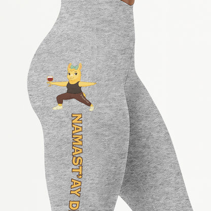 Namastâ€™ay Drunk Chill Llama Yoga Pants All-Over Print Women's High Waist Leggings | 5To9Style