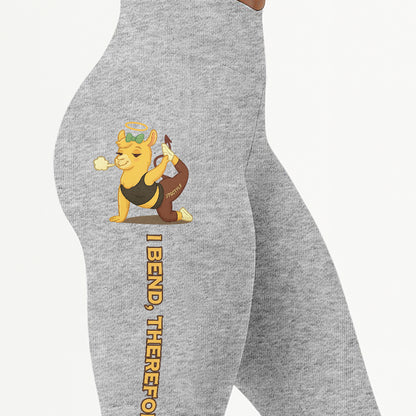 I Bend, Therefore I Sin Chill Llama Yoga Pants All-Over Print Women's High Waist Leggings | 5To9Style