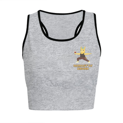 Namast’ay Drunk Chill Llama Yoga Women's Sports Bra