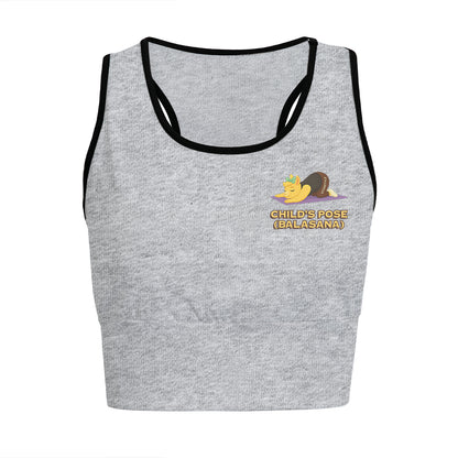 Child’s Pose (Balasana) Chill Llama Yoga Women's Sports Bra