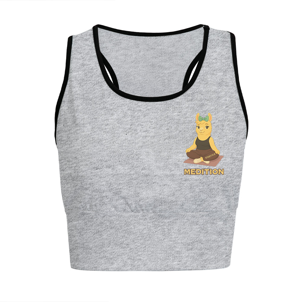 Medition Chill Llama Yoga Women's Sports Bra