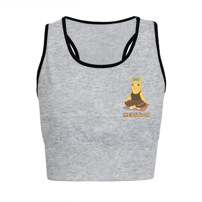 Medition Chill Llama Yoga Women's Sports Bra