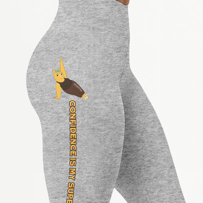 Confidence is My Superpower Chill Llama Yoga Pants All-Over Print Women's High Waist Leggings | 5To9Style