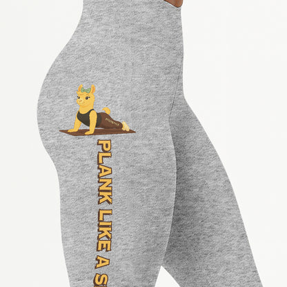 Plank Like A Sinner Chill Llama Yoga Pants All-Over Print Women's High Waist Leggings | 5To9Style