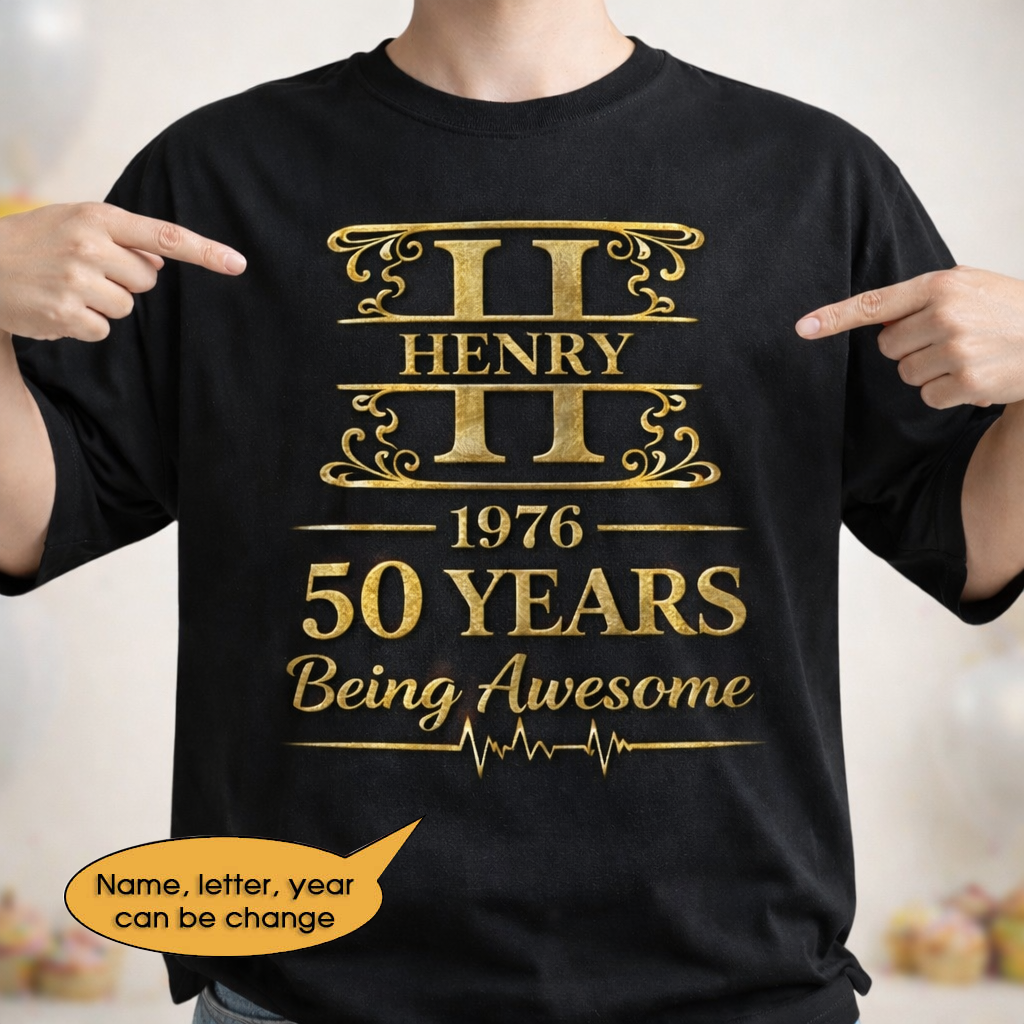 T-Shirt Age personalized name, year, letter for birthday