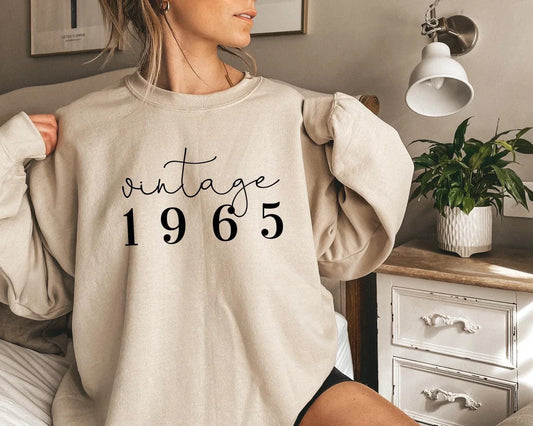 Personalized Birthday T-Shirt – Vintage 1965 Sweatshirt  - Birthday Gift Ideas
