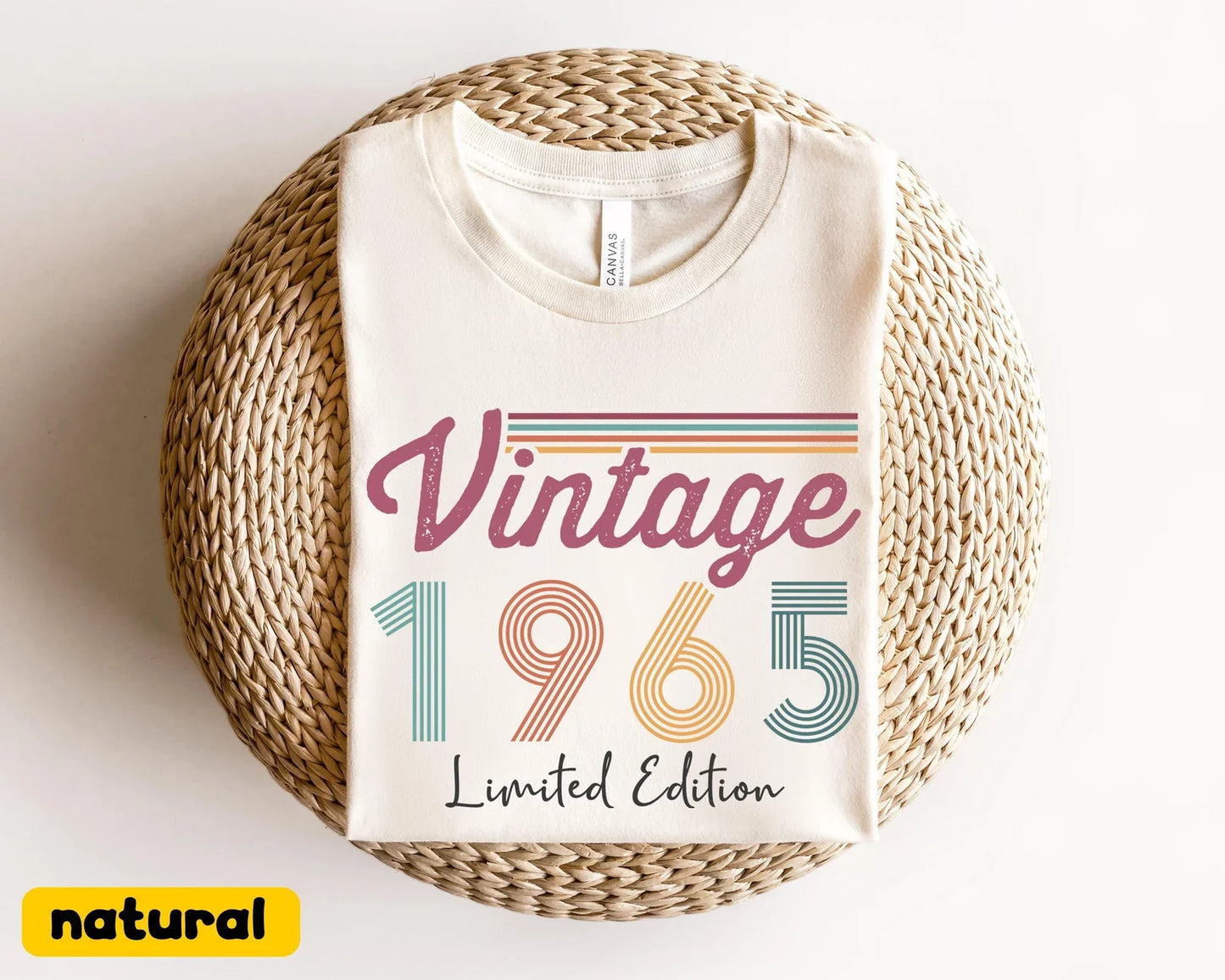 Personalized Birthday T-Shirt –  1965 Vintage T-Shirt  - Birthday Gift Ideas