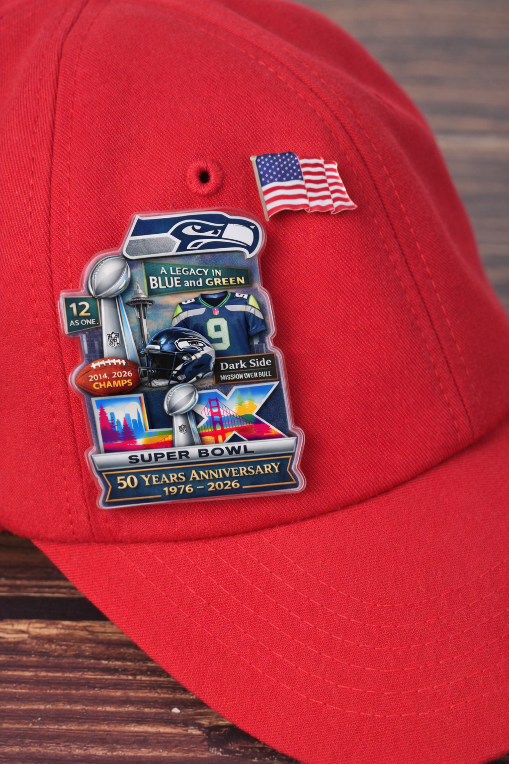 Football SH Champion Super Bowl LIX Custom Shape Acrylic Pin