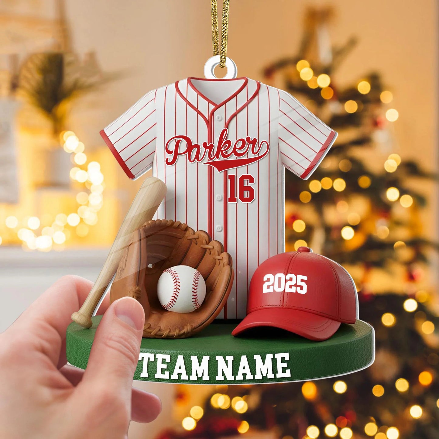 Custom Sport Player Ornament, Personalized Kids Christmas Gift, Baseball Christmas Ornament, Baseball Player Gift, Baseball Team Gift