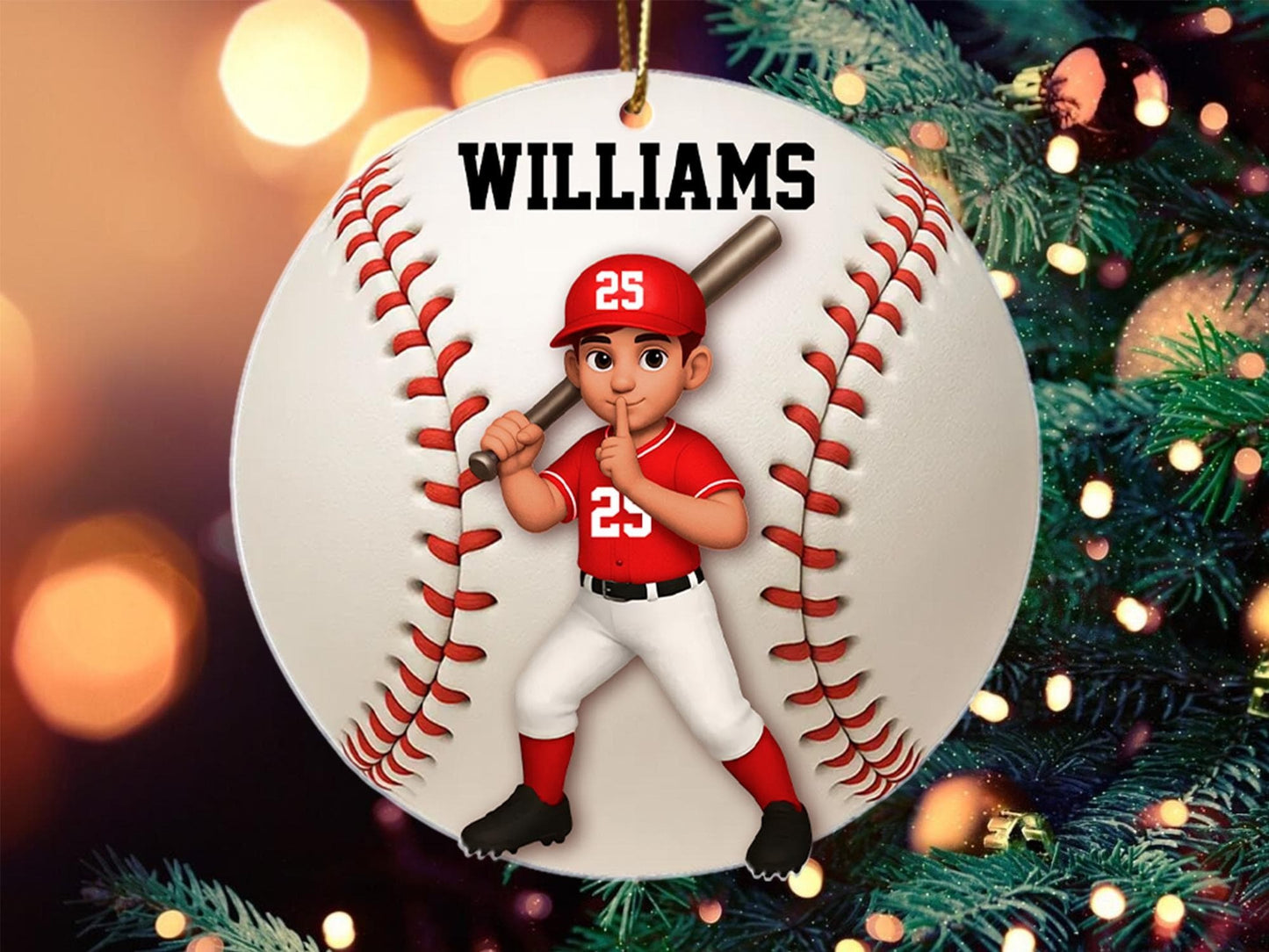 Personalized Baseball Softball Player Ornament, Gift for Sport Lover, Baseball Team Gift, Baseball Senior Christmas Gift, Sport Fan Ornament