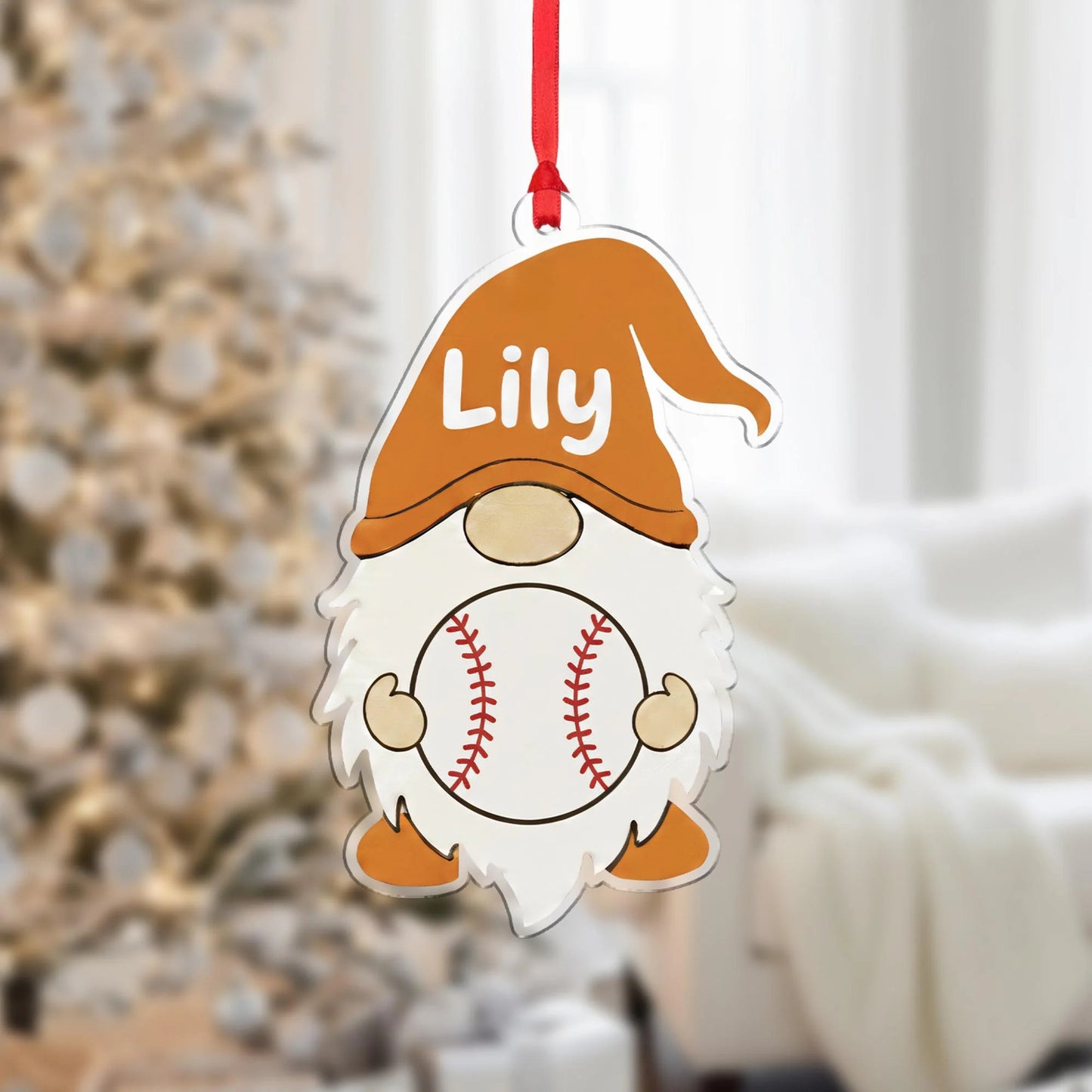 Personalized Sports Gnome Ornament_ Custom Name Christmas Decor, Choice of Sport