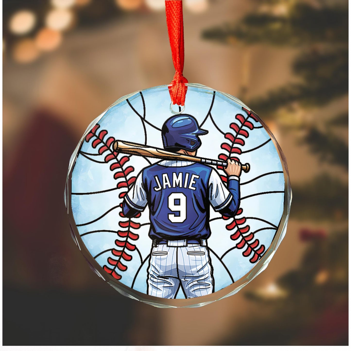 Baseball Glass Ornament, Christmas 2025 Baseball Ornament, Baseball Player Name Ornament, Custom Baseball Ornament, Baseball Player Gift