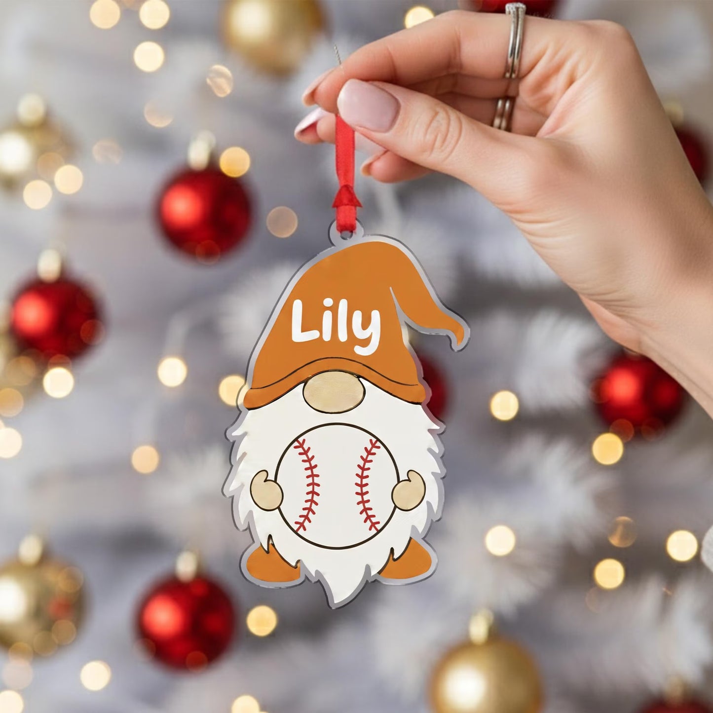 Personalized Sports Gnome Ornament_ Custom Name Christmas Decor, Choice of Sport