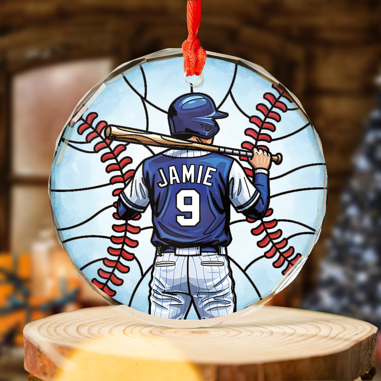 Baseball Glass Ornament, Christmas 2025 Baseball Ornament, Baseball Player Name Ornament, Custom Baseball Ornament, Baseball Player Gift