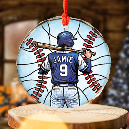 Baseball Glass Ornament, Christmas 2025 Baseball Ornament, Baseball Player Name Ornament, Custom Baseball Ornament, Baseball Player Gift