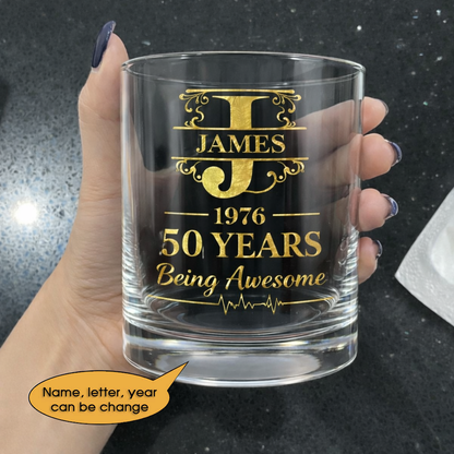 Glass Whiskey Age personalized name, year, letter for birthday Hot Sale