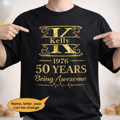T-Shirt Age personalized name, year, letter for birthday