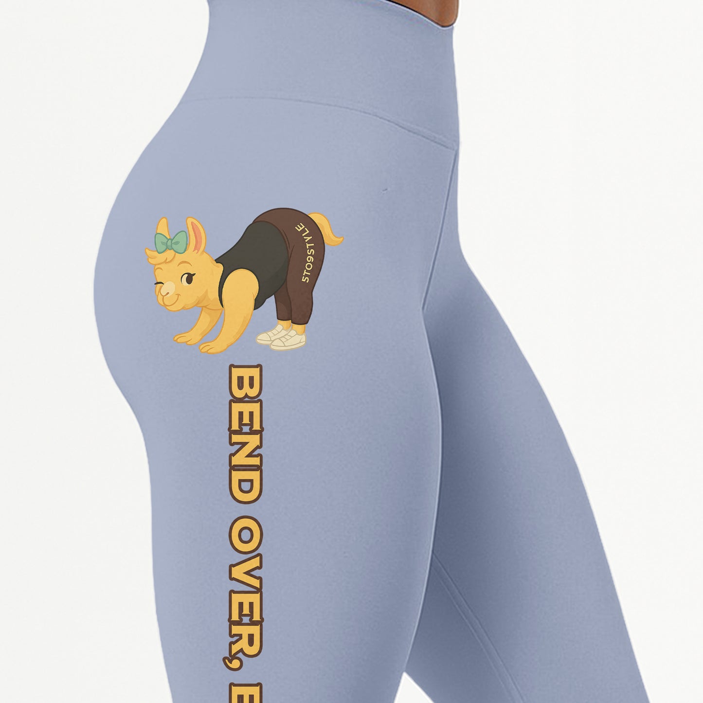 Chill Llama Blend Over, Breathe Out  Yoga Pants All-Over Print Women's High Waist Leggings | 5To9Style