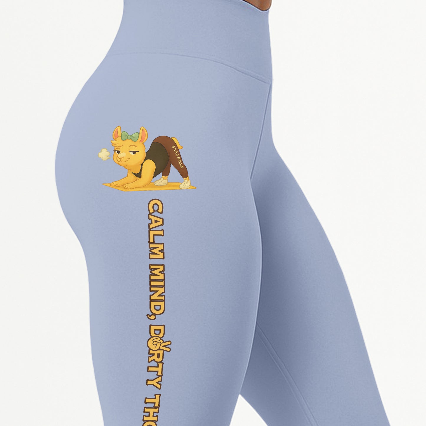 Calm Mind, Dirty Thoughts Chill Llama Yoga Pants All-Over Print Women's High Waist Leggings | 5To9Style