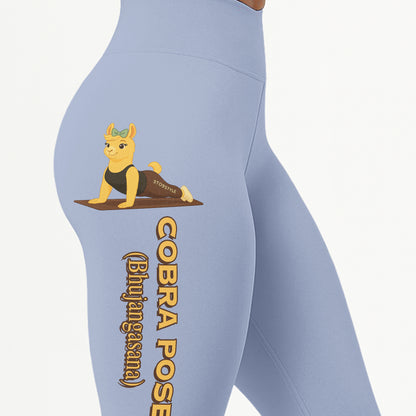 Cobra Pose (Bhujangasana) Chill Llama Yoga Pants All-Over Print Women's High Waist Leggings | 5To9Style