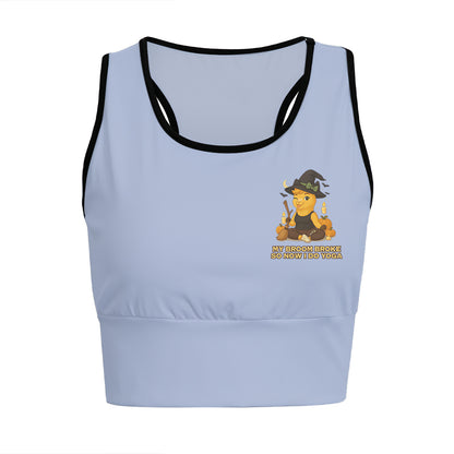 My Broom Broke So Now I Do Yoga Chill Llama Yoga Women's Sports Bra