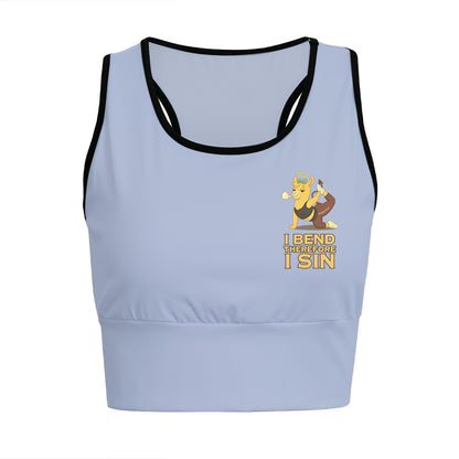 I Bend, Therefore I Sin Chill Llama Yoga Women's Sports Bra