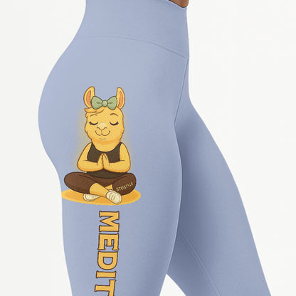 Medition Lover Cool Chill Llama Yoga Pants All-Over Print Women's High Waist Leggings | 5To9Style