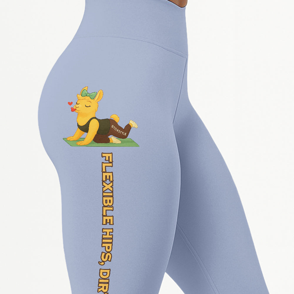 Flexible Hips, Dirty Lips Chill Llama Yoga Pants All-Over Print Women's High Waist Leggings | 5To9Style