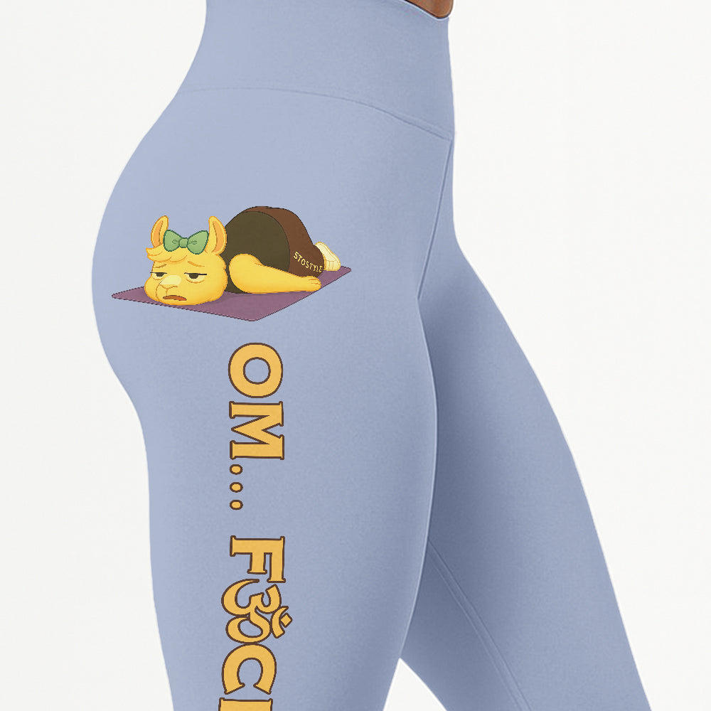 Omâ€¦ Fck It Chill Llama Yoga Pants All-Over Print Women's High Waist Leggings | 5To9Style