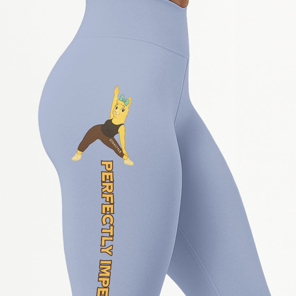 Perfectly Imperfect Chill Llama Yoga Pants All-Over Print Women's High Waist Leggings | 5To9Style