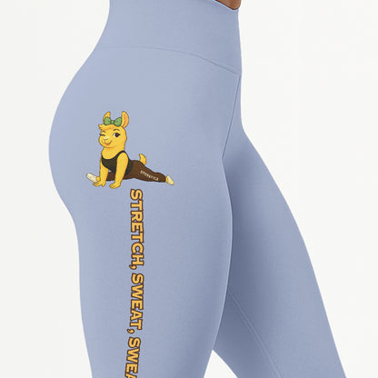 Stretch, Sweat, Swear Again Chill Llama Yoga Pants All-Over Print Women's High Waist Leggings | 5To9Style