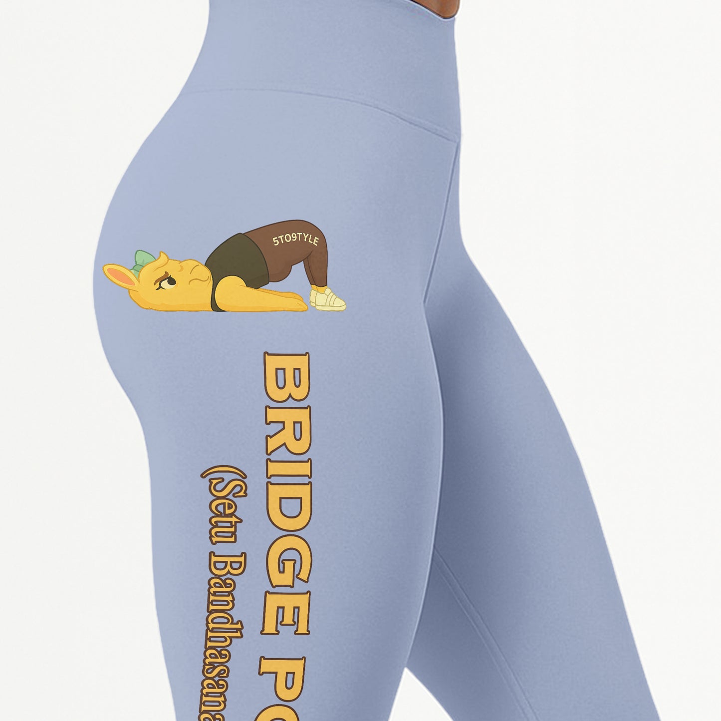 Bridge Pose (Setu Bandhasana) Chill Llama Yoga Pants All-Over Print Women's High Waist Leggings | 5To9Style