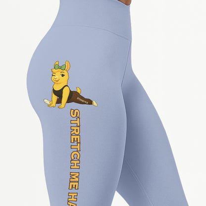 Stretch Me Harder Chill Llama Yoga Pants All-Over Print Women's High Waist Leggings | 5To9Style