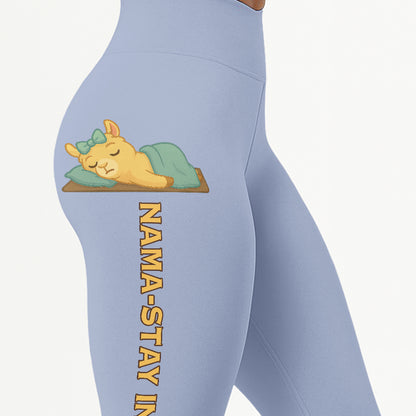 Nama-stay In Bed Cool Chill Llama Yoga Pants All-Over Print Women's High Waist Leggings | 5To9Style