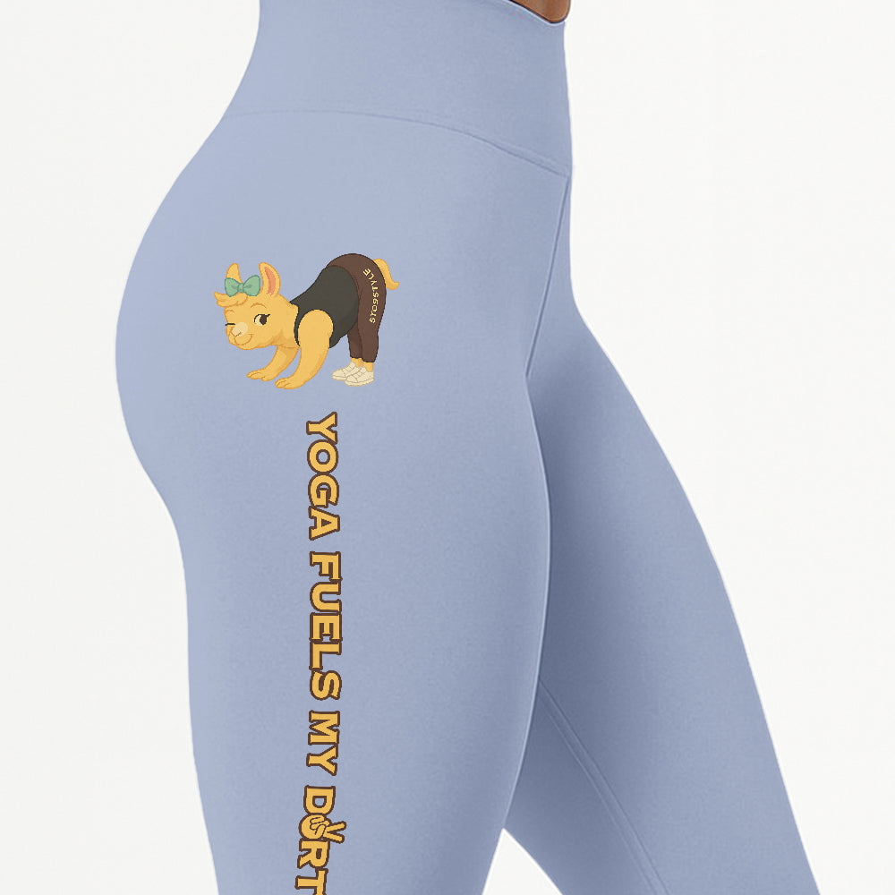 Yoga Fuels My Dirty Soul Chill Llama Yoga Pants All-Over Print Women's High Waist Leggings | 5To9Style