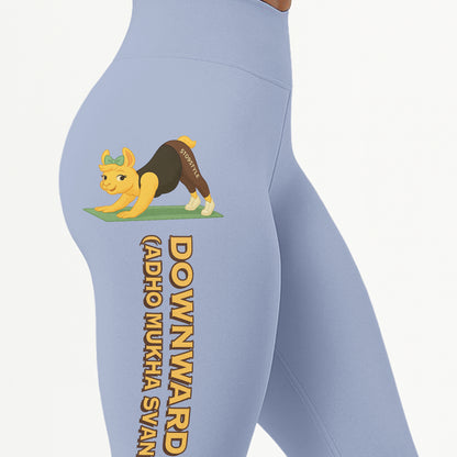 Downward Dog (Adho Mukha Svanasana) Chill Llama Yoga Pants All-Over Print Women's High Waist Leggings | 5To9Style
